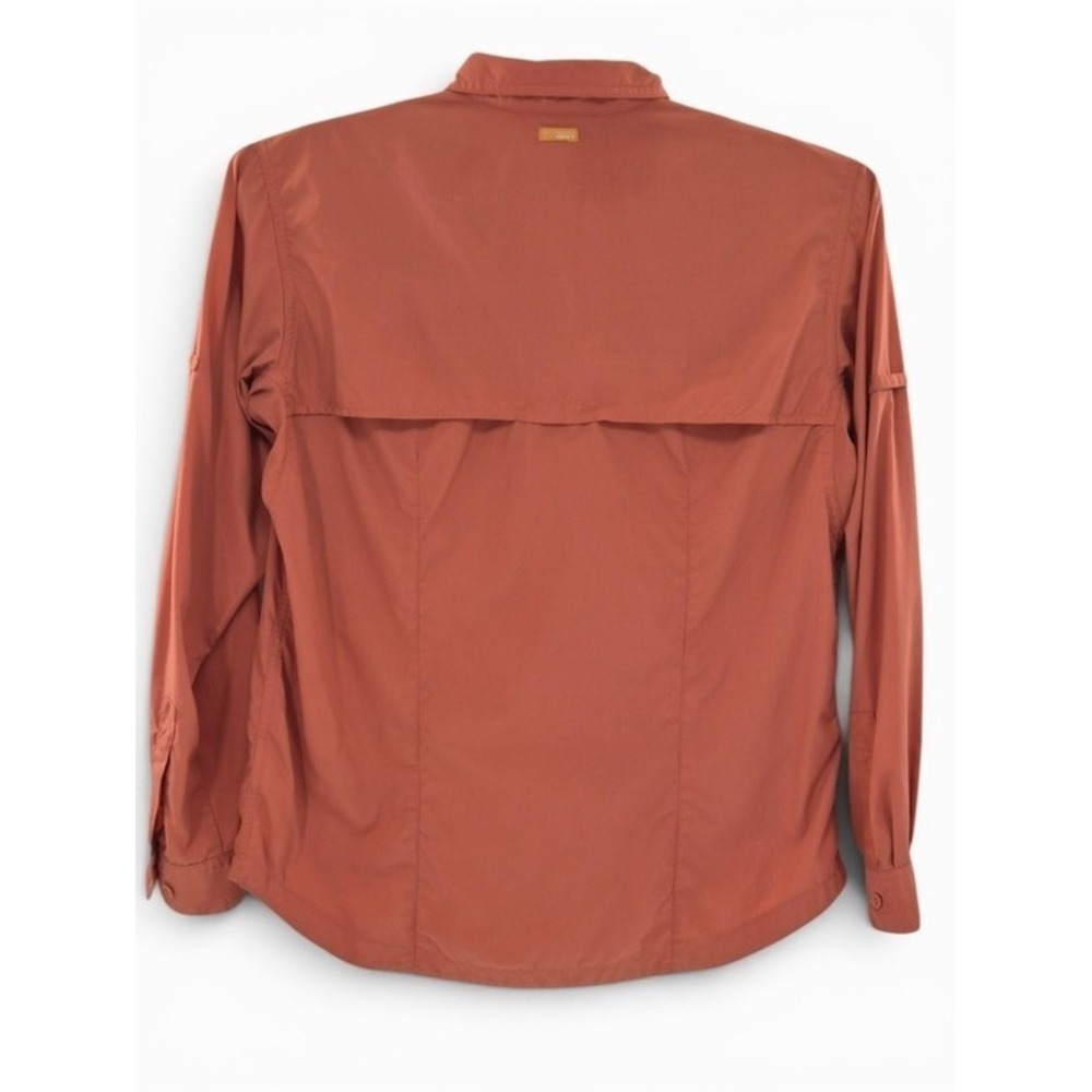 Columbia GRT Women's Omni-Dry Shirt L Terracotta Nylon Vented Hiking Travel Top - Picture 2 of 11